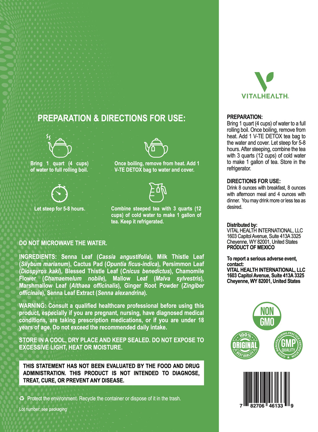 VITAL HEALTH - TEDETOX TEA