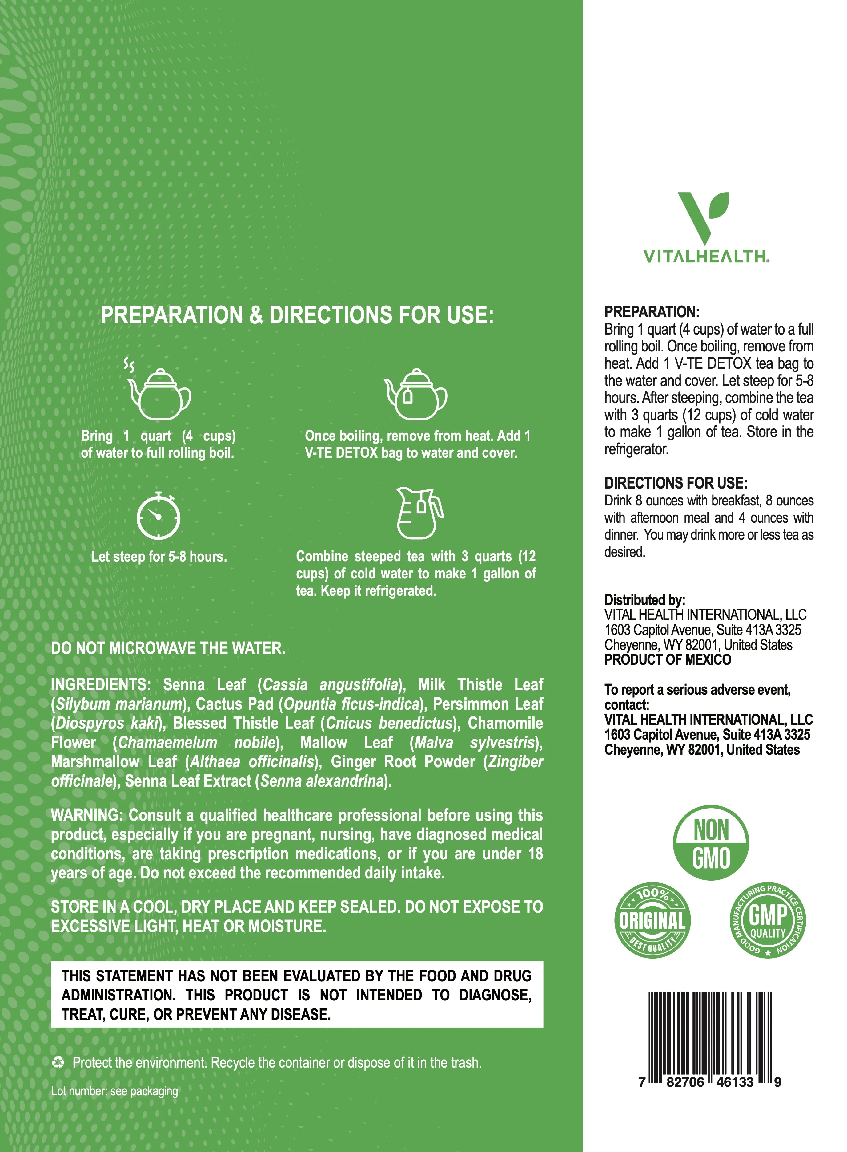 VITAL HEALTH - TEDETOX TEA